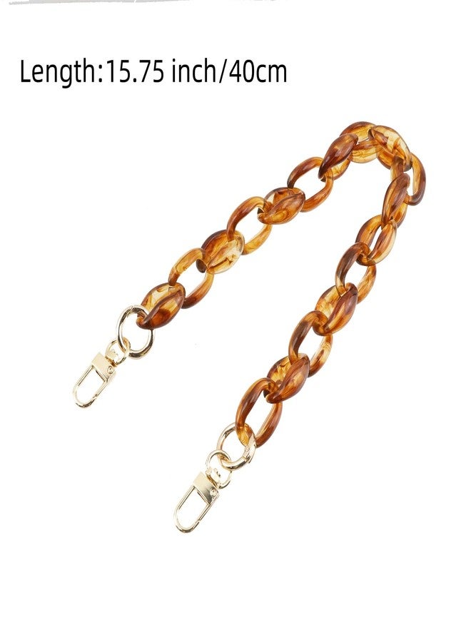 Chinflly Crylic Purse Strap 15.7 Inch Elegant Handbag Chain Replacement Decorative Purse Chains, Amber - Image 2